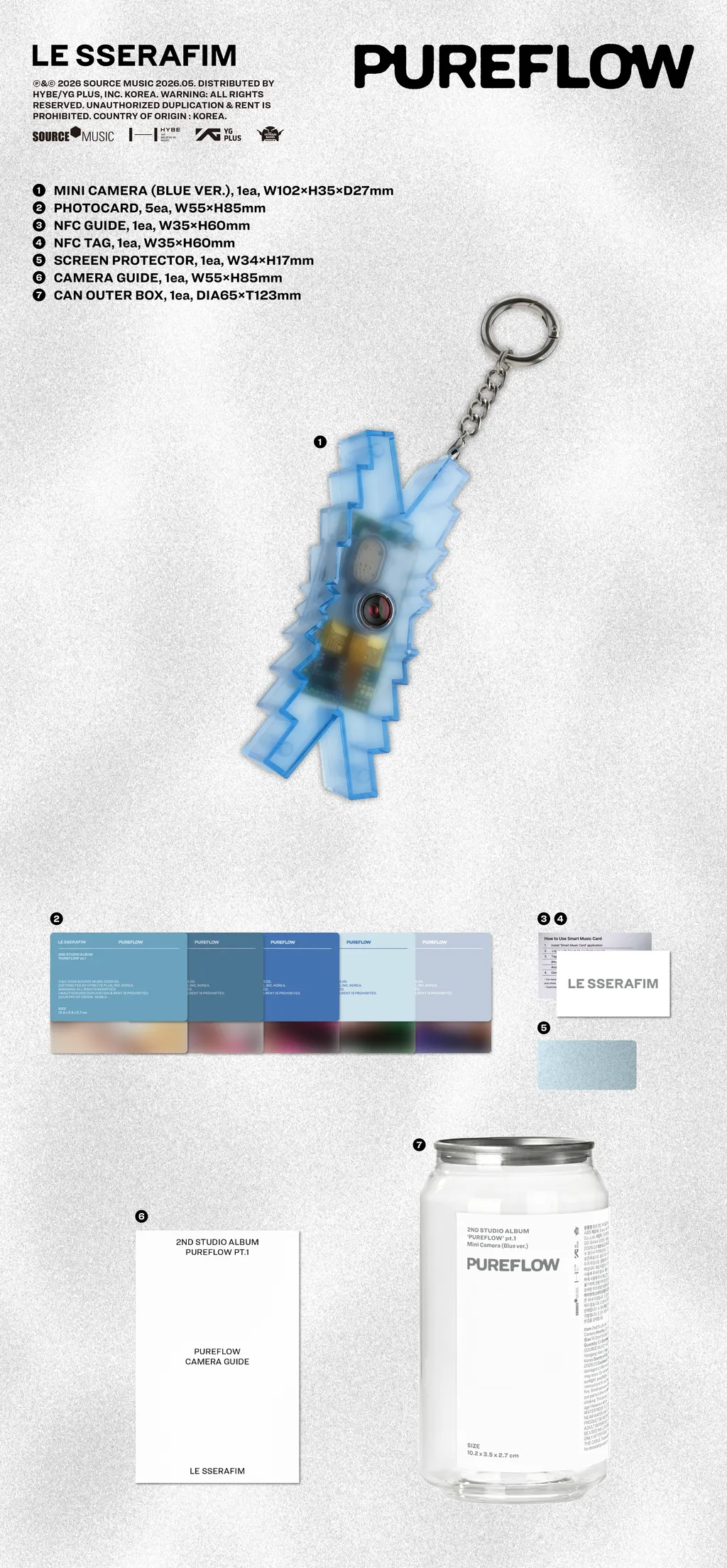 LE SSERAFIM 'PUREFLOW' pt.1 - Blue Mini Camera - Image 2