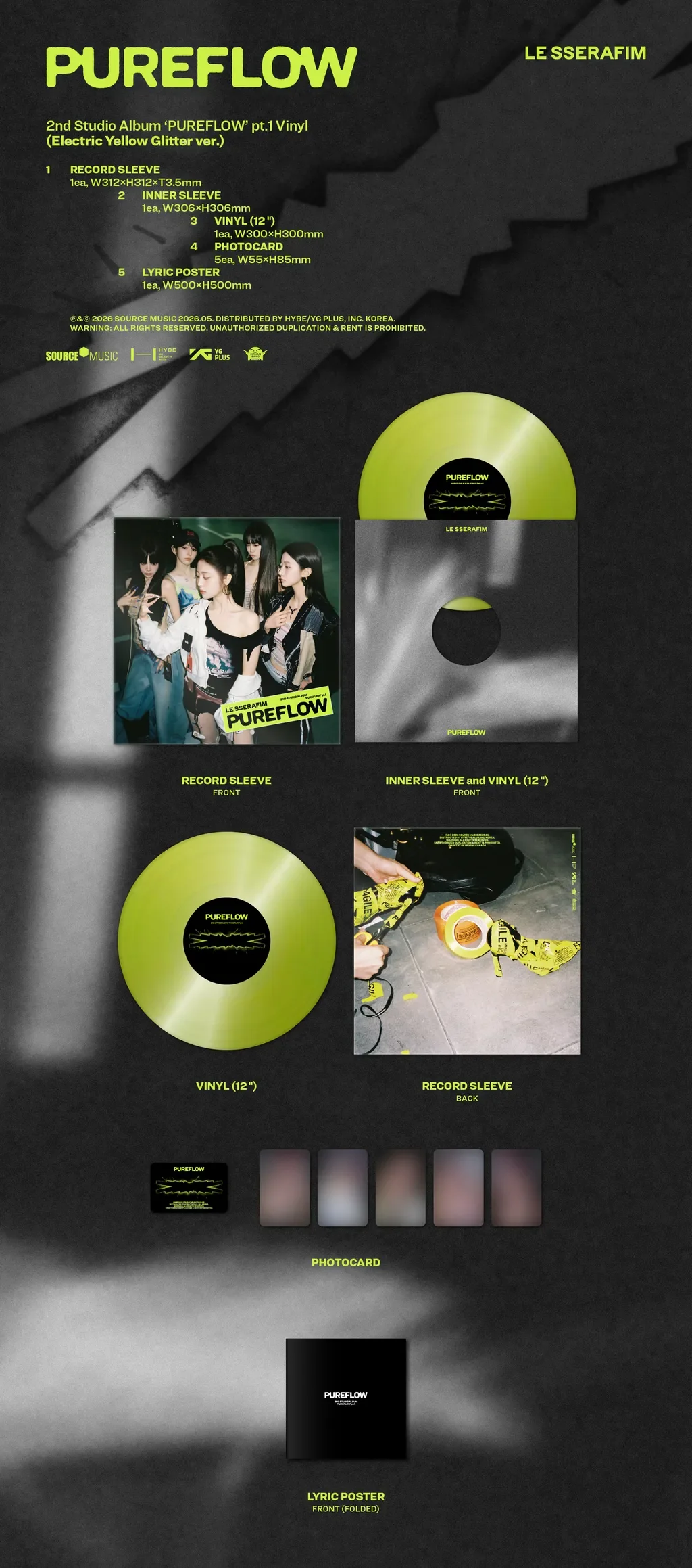LE SSERAFIM 'PUREFLOW' pt.1 - Random Vinyl - Image 2