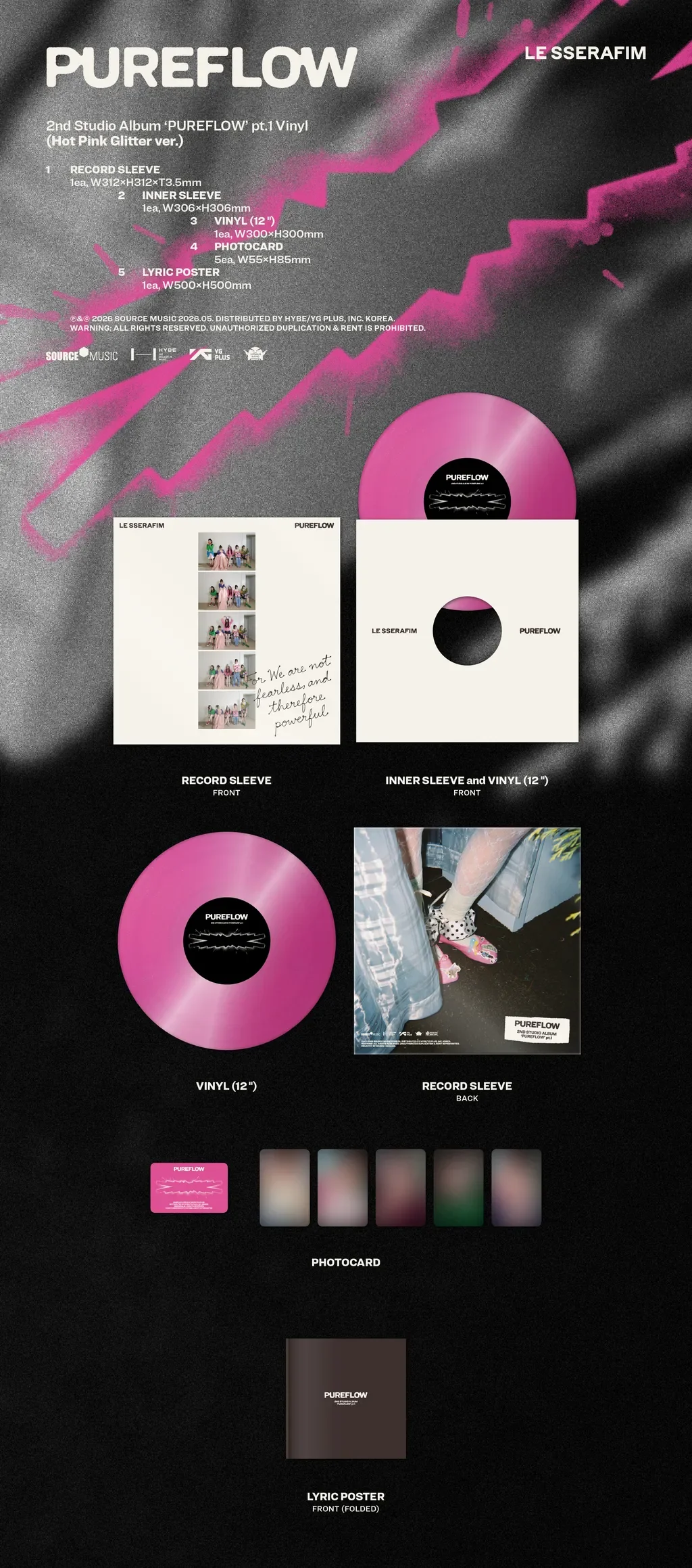LE SSERAFIM 'PUREFLOW' pt.1 - Random Vinyl - Image 3