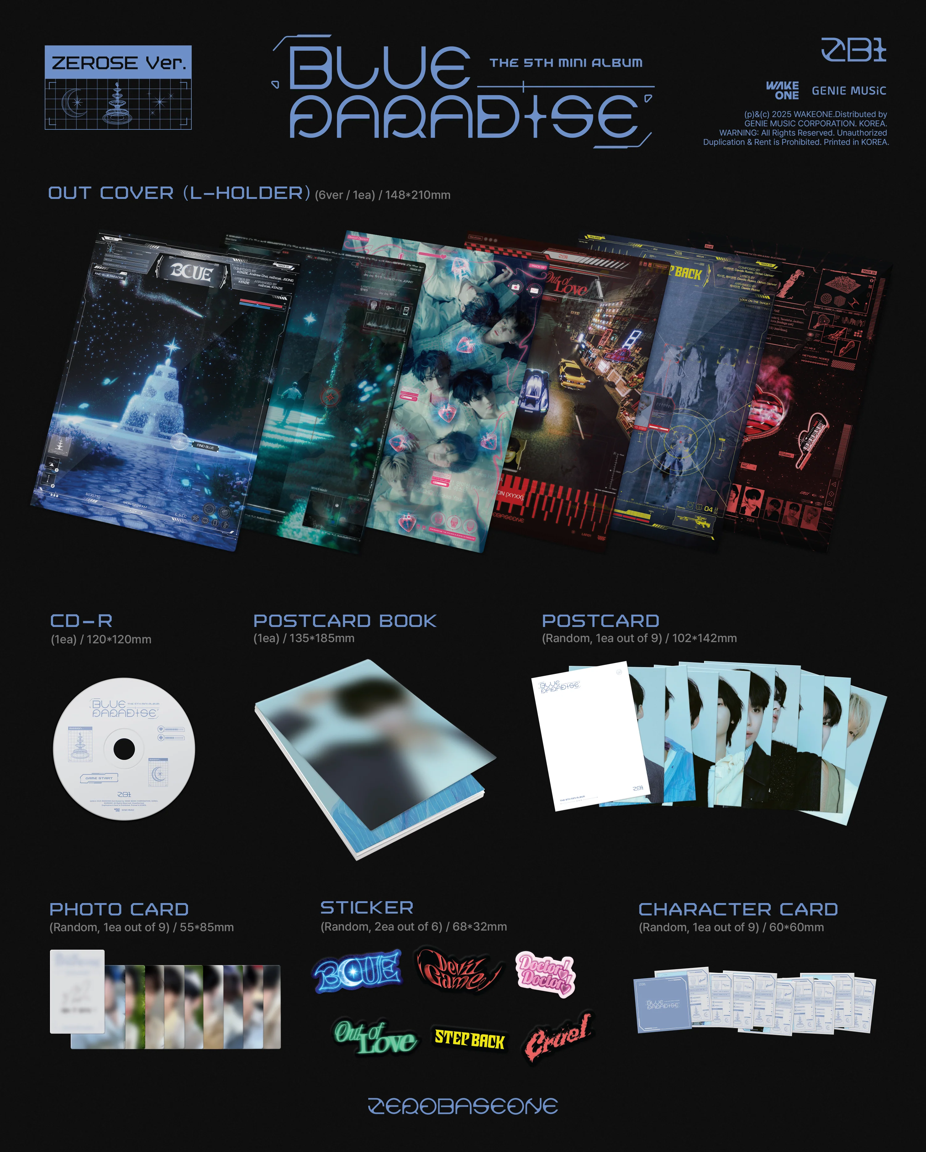 ZEROBASEONE BLUE PARADISE - Random ZEROSE - Image 2